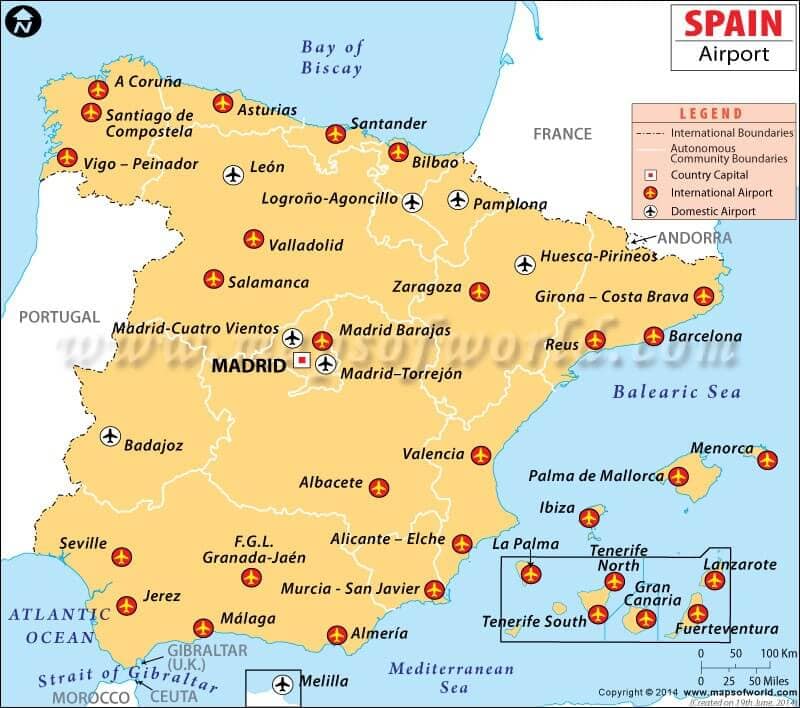 vliegvelden spanje