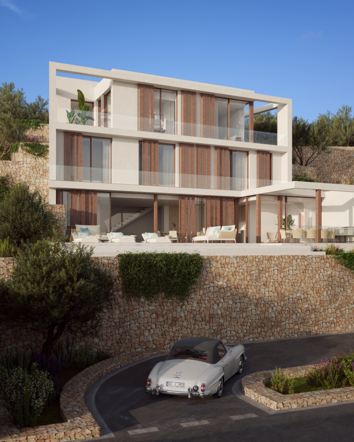 Nieuwbouw luxe Ibiza stijl villa te koop in Benissa