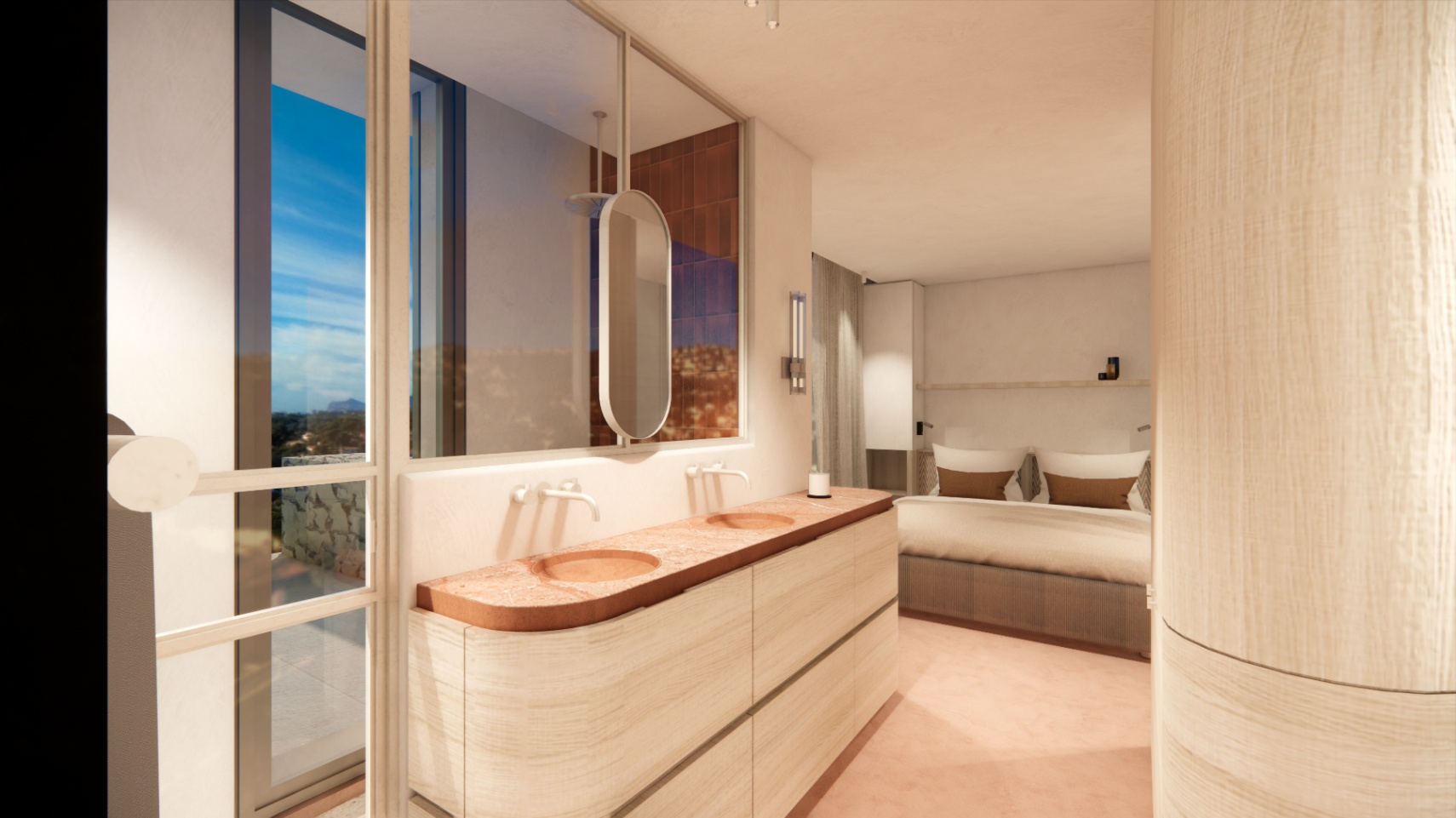 Nieuwbouw luxe Ibiza stijl villa te koop in Benissa