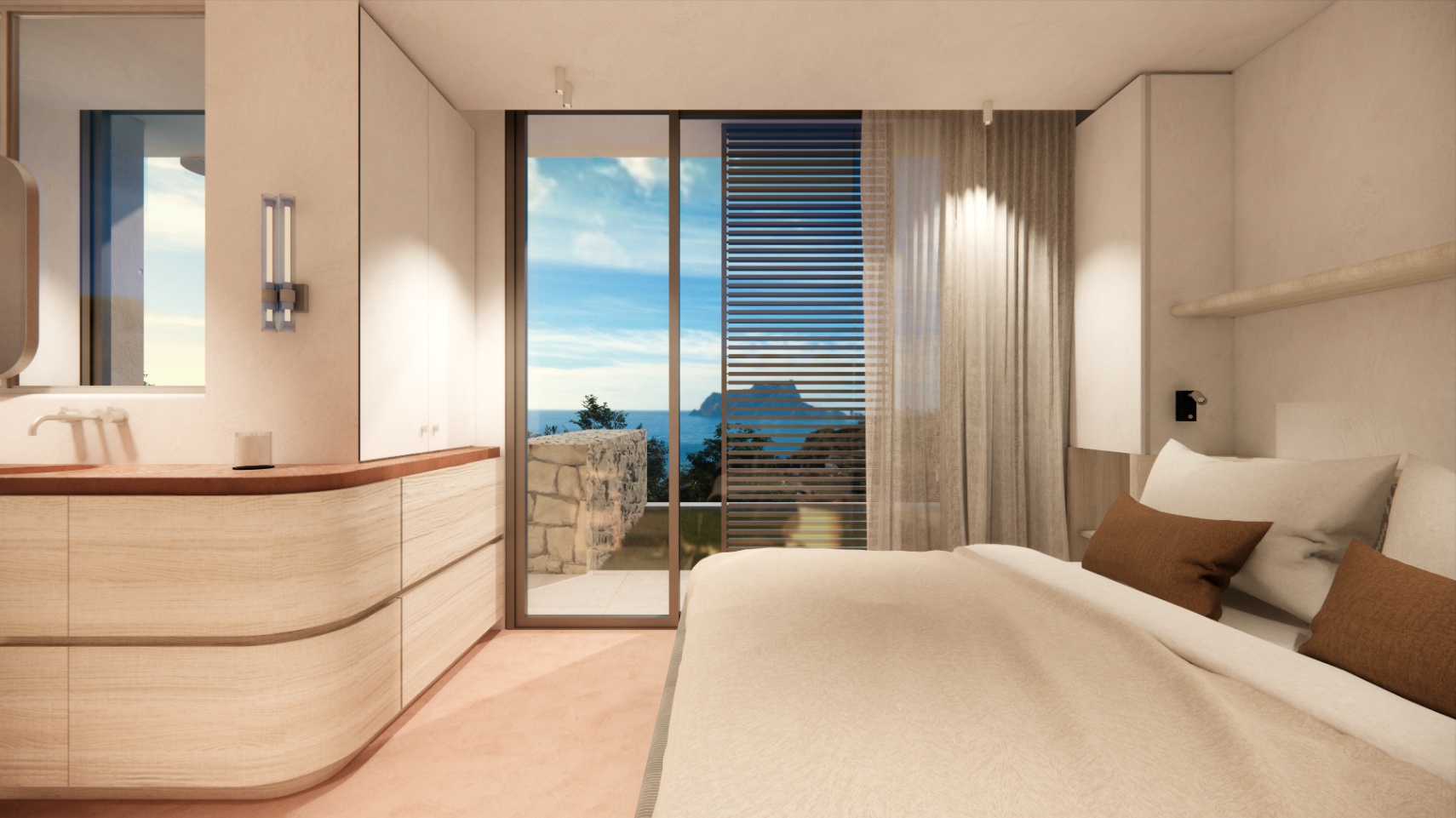 Nieuwbouw luxe Ibiza stijl villa te koop in Benissa