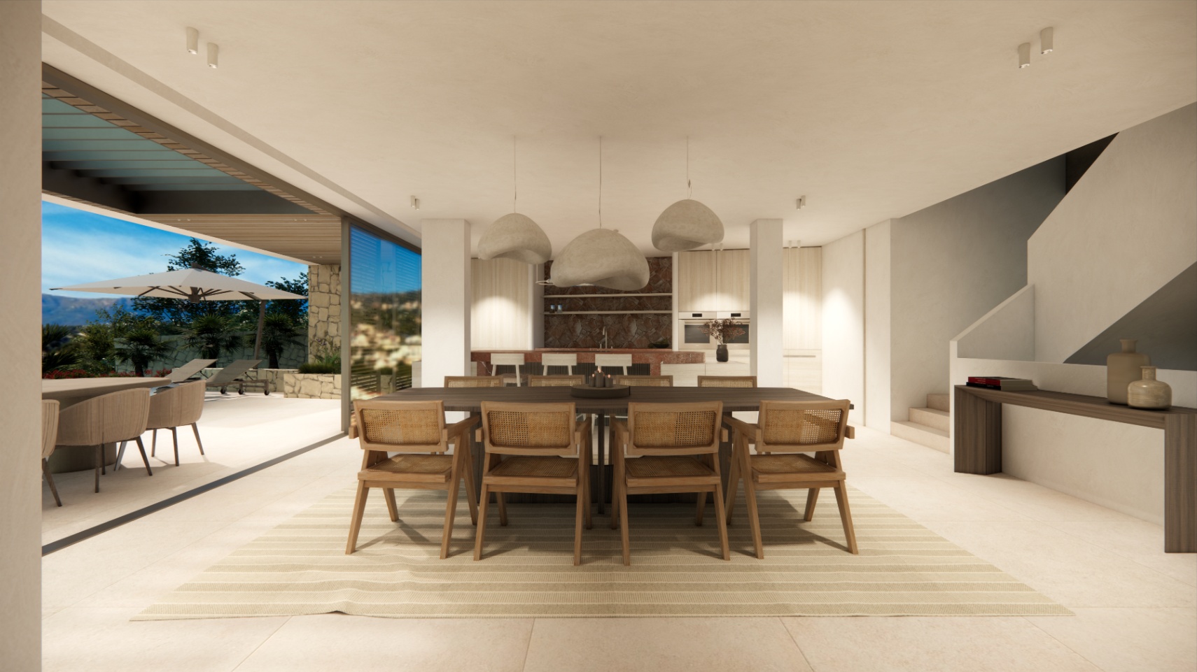 Nieuwbouw luxe Ibiza stijl villa te koop in Benissa