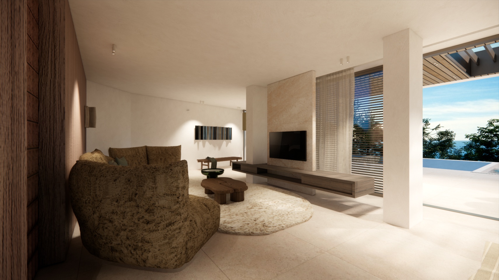 Nieuwbouw luxe Ibiza stijl villa te koop in Benissa