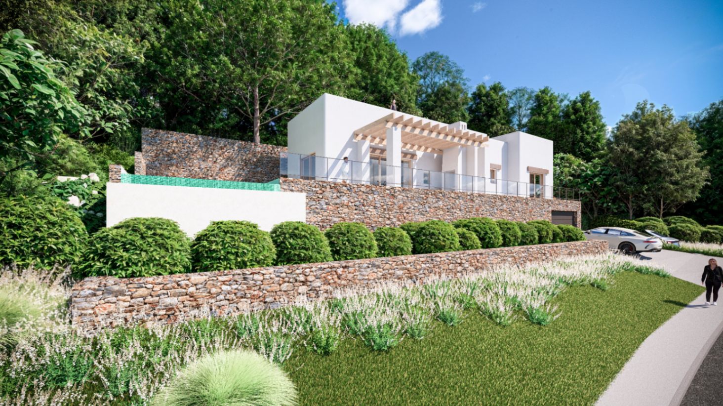 Nieuw te bouwen Ibiza stijl villa in Javea