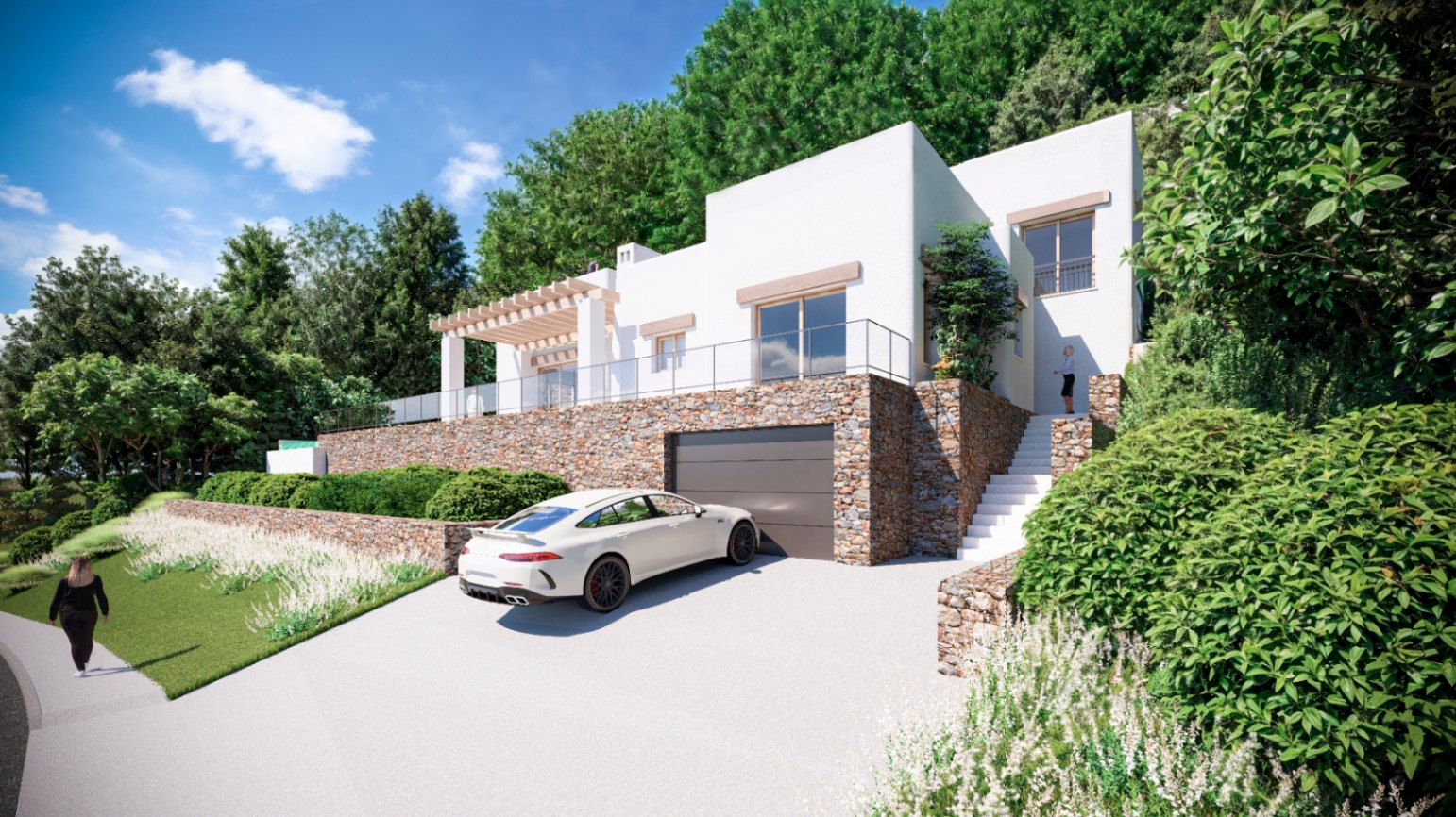 Nieuw te bouwen Ibiza stijl villa in Javea