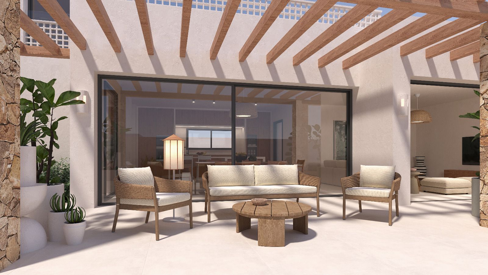 Ibiza-stijl villa met zeezicht in Moraira