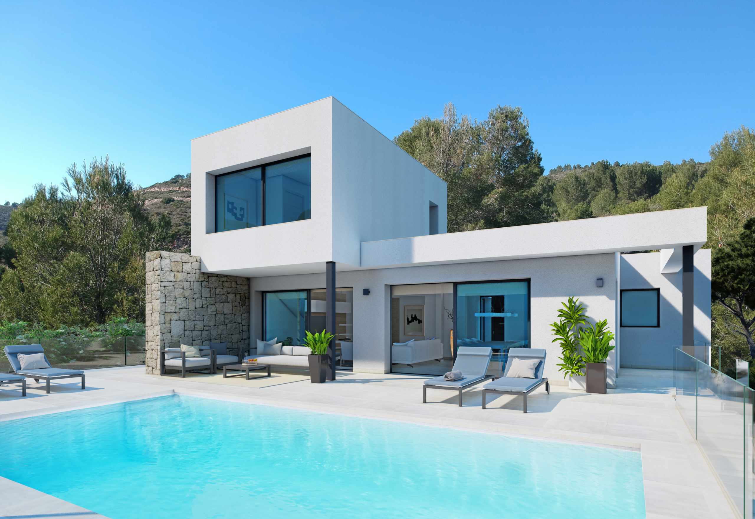 Nieuw te bouwen moderne villa in Pedreguer