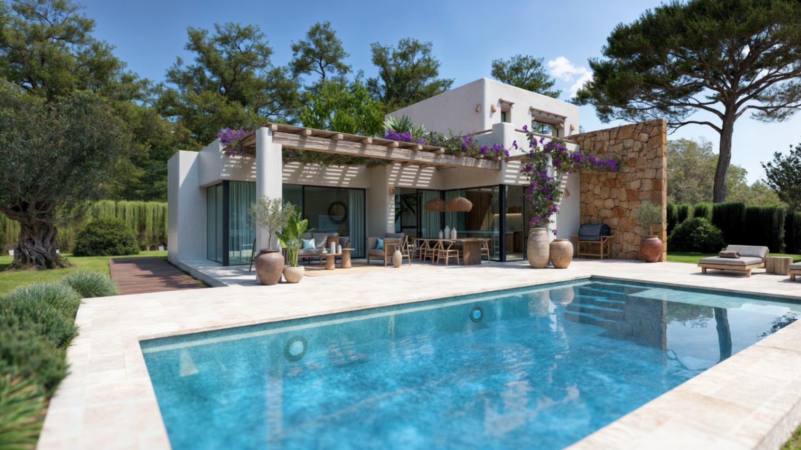 Nieuw te bouwen Ibiza stijl villa in Javea
