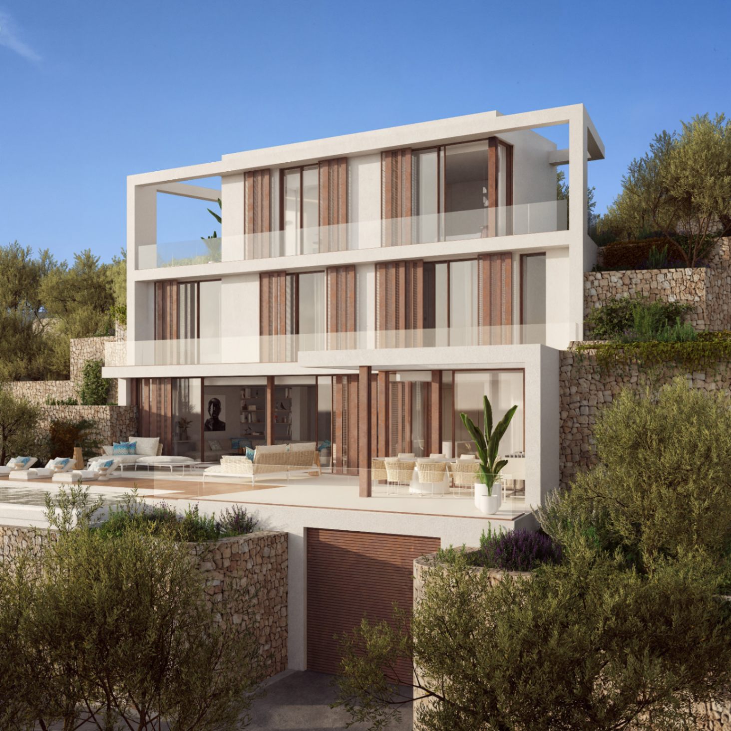 Nieuwbouw luxe Ibiza stijl villa te koop in Benissa