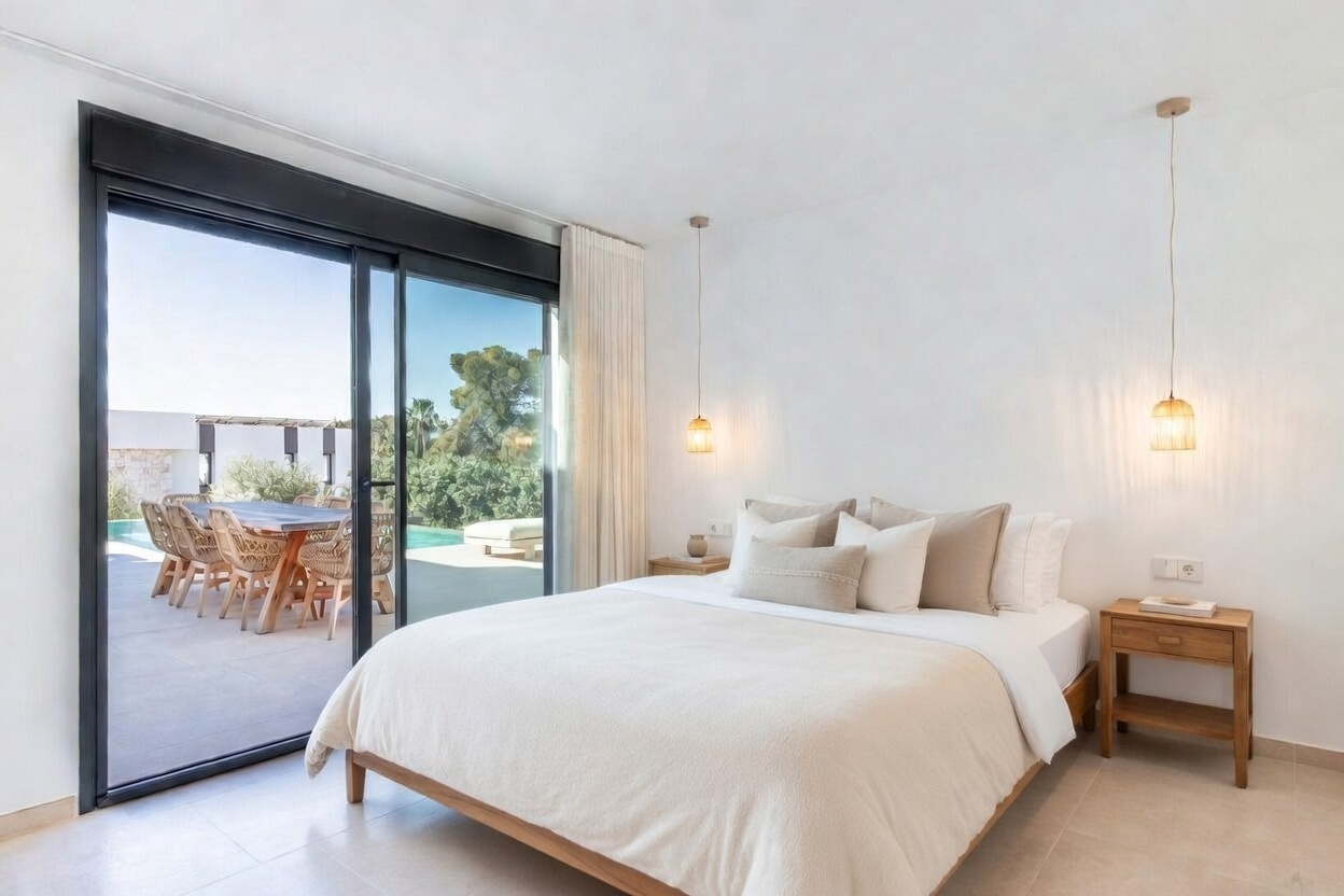 Exclusieve Ibiza-stijl nieuwbouwvilla met zeezicht in Moraira