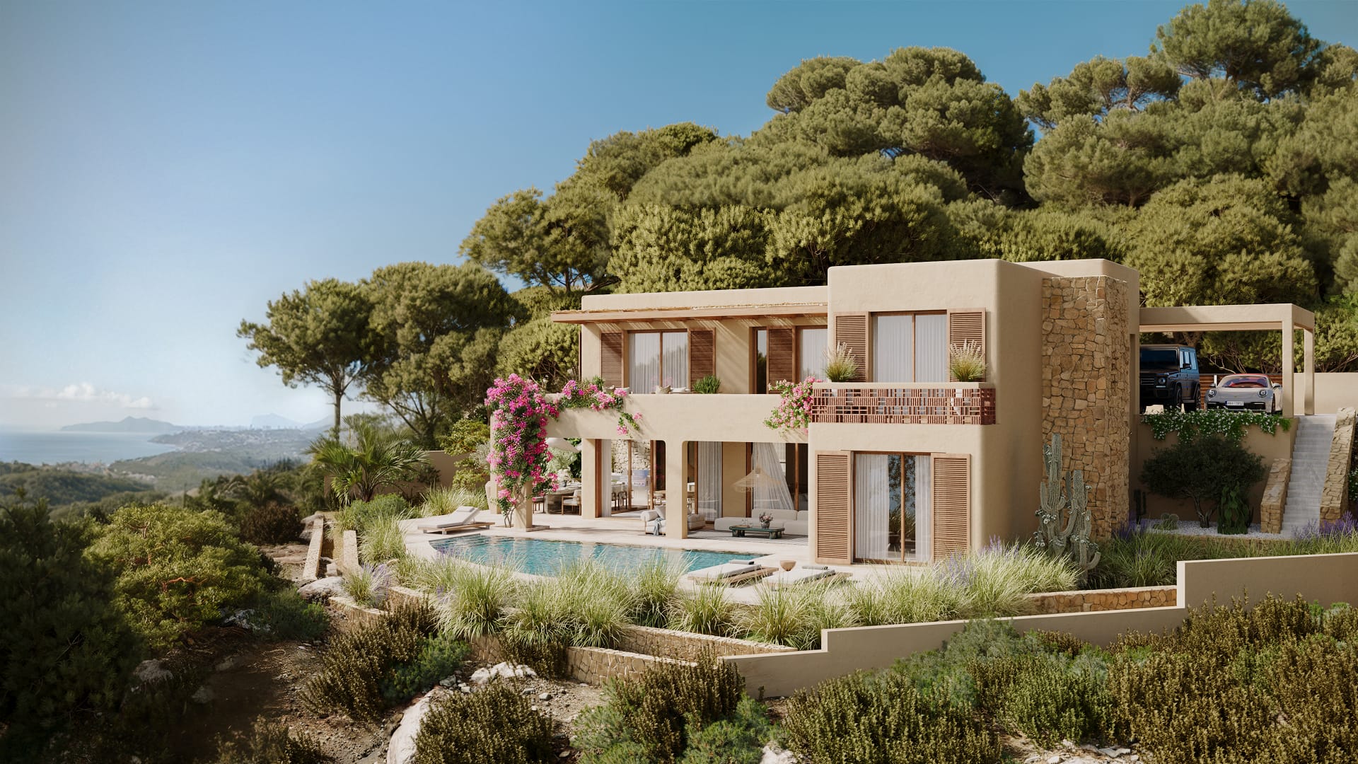 Nieuwbouw villa met zeezicht in El Portet Moraira