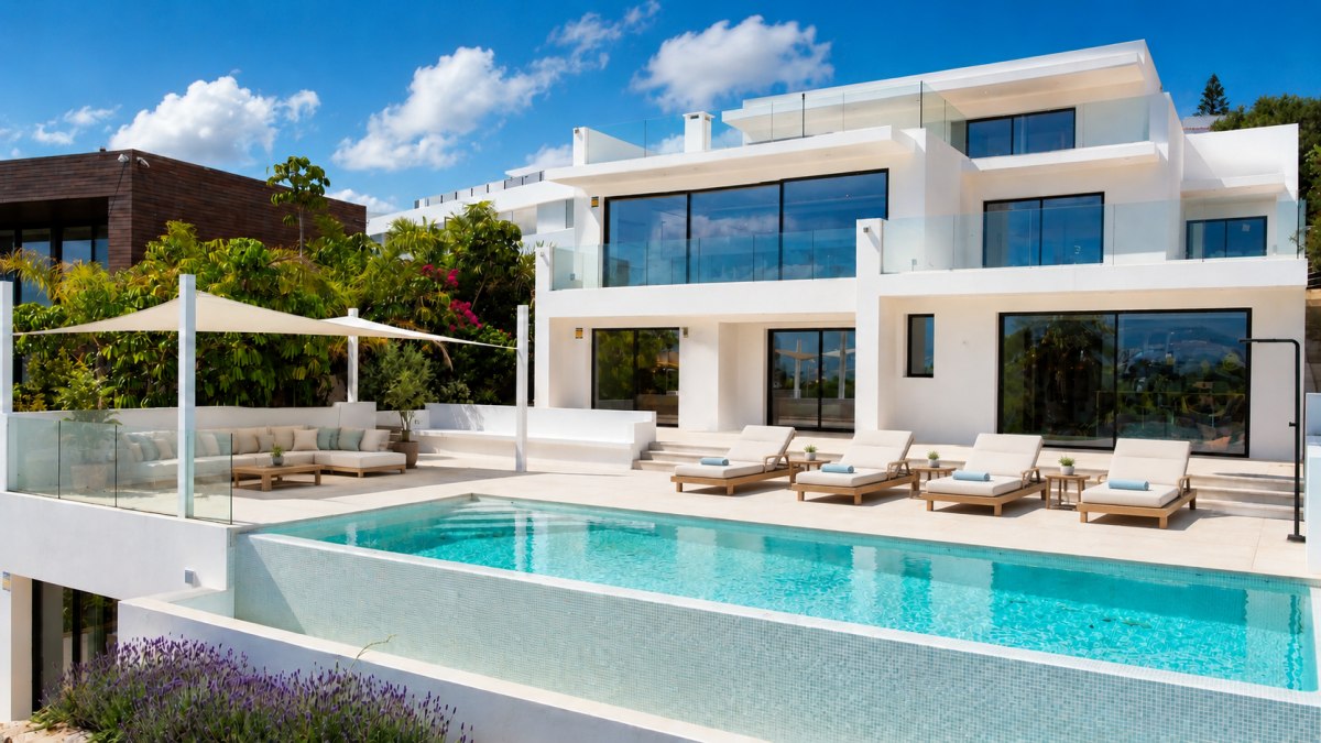 Luxe gerenoveerde villa met infinity pool en zeezicht — Ibiza-stad