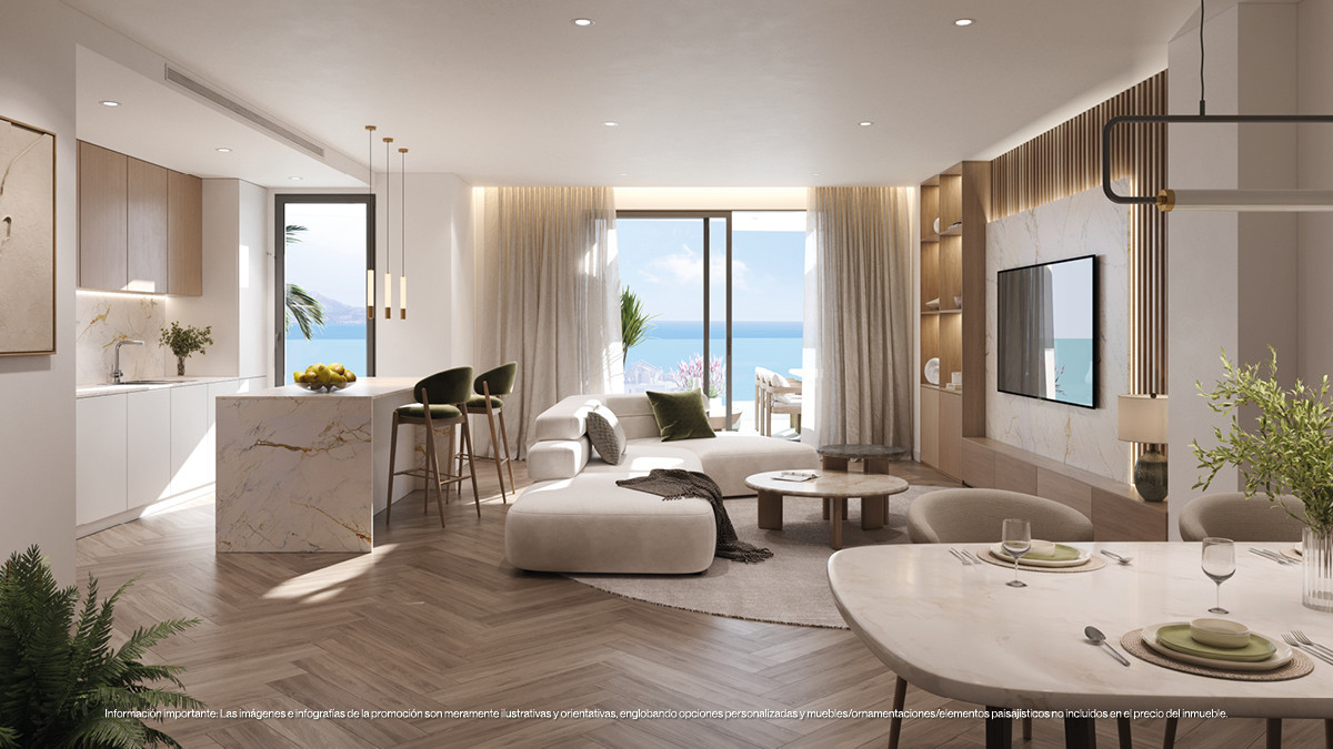 Gloednieuw appartement met zeezicht te koop in Torremolinos