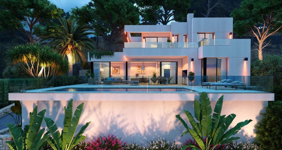 Moderne nieuwbouw villa met vrij uitzicht in Calpe