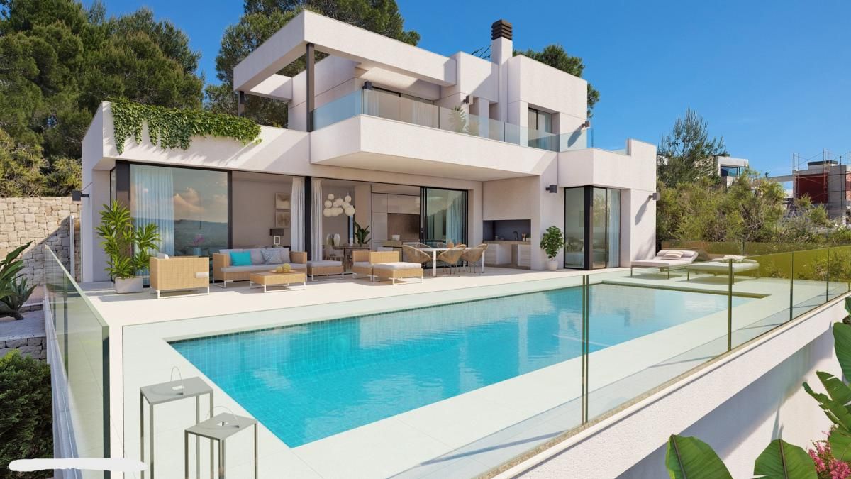 Moderne nieuwbouw villa met vrij uitzicht in Calpe