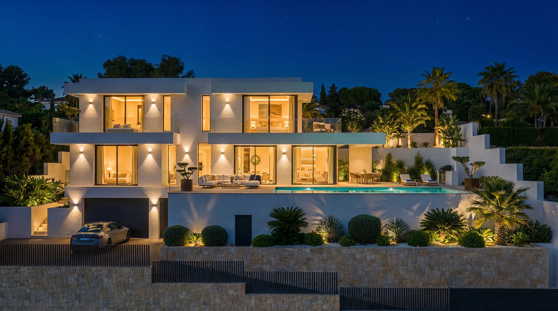 Moderne nieuwbouw villa met lift en open zicht in Calpe