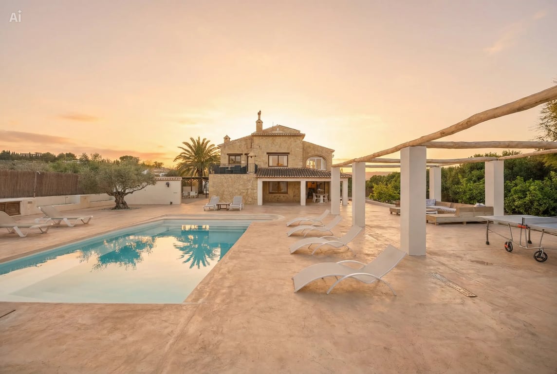 Finca stijl villa met gastenverblijf in Javea