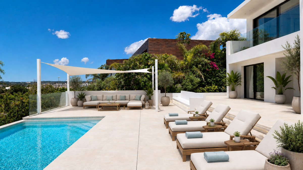 Luxe gerenoveerde villa met infinity pool en zeezicht — Ibiza-stad