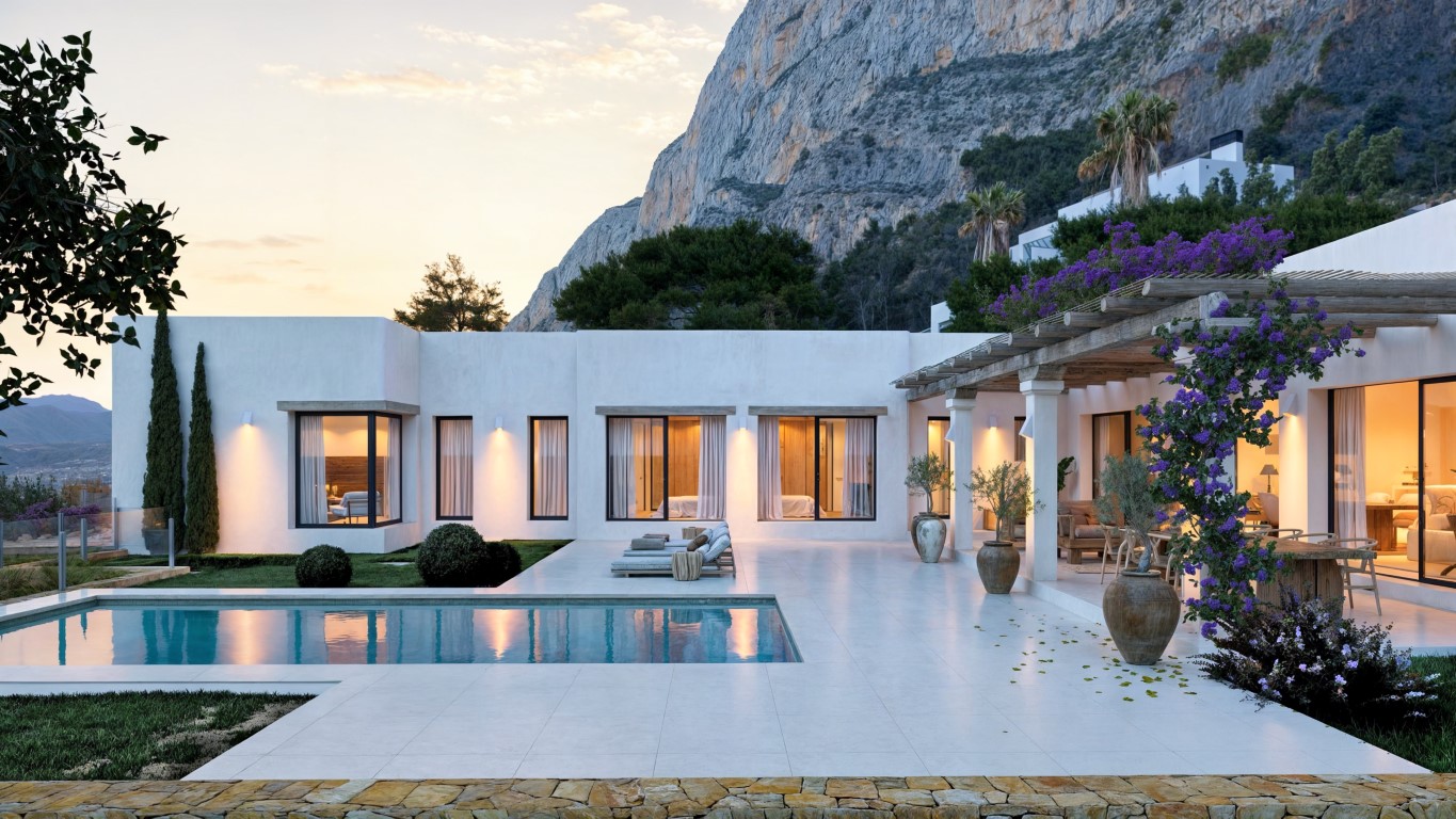 Moderne nieuwbouw villa met vrij uitzicht in Javea