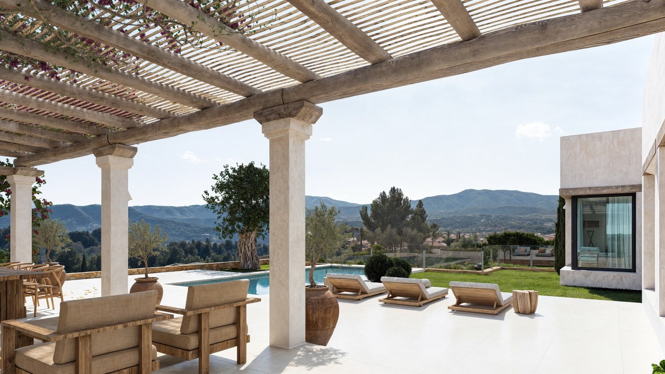 Moderne nieuwbouw villa met vrij uitzicht in Javea