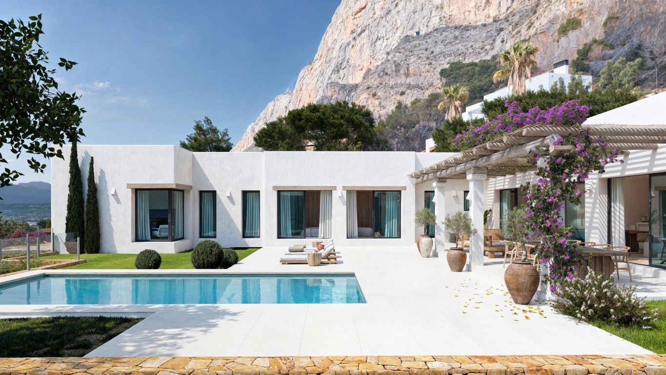 Moderne nieuwbouw villa met vrij uitzicht in Javea