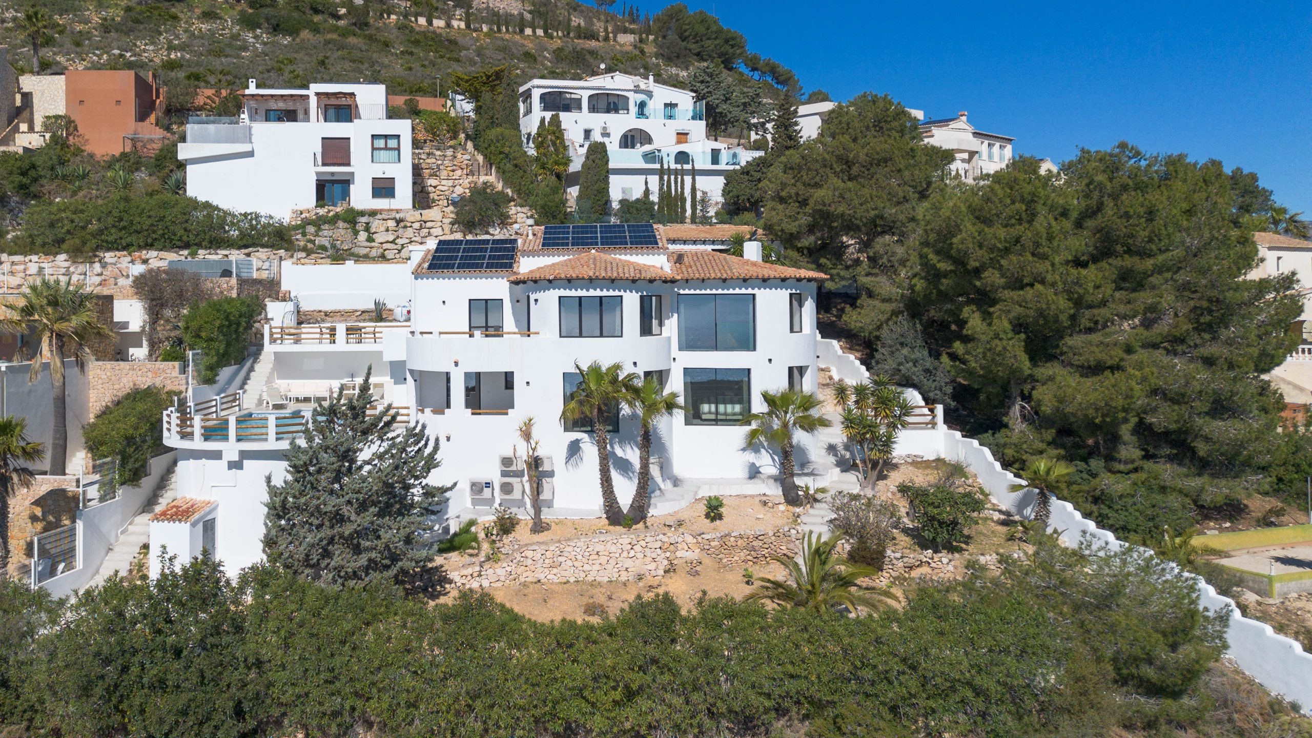 Ibiza stijl villa met panoramisch uitzicht in Benitachell