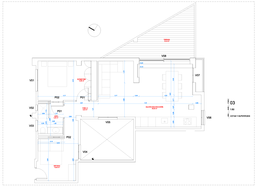 Plattegrond Gerenoveerd appartement met terras te koop in Valencia stad – Ruzafa