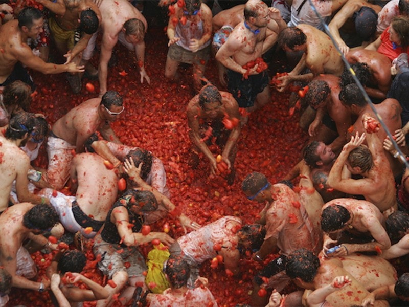 feesten in spanje - tomatina in valencia