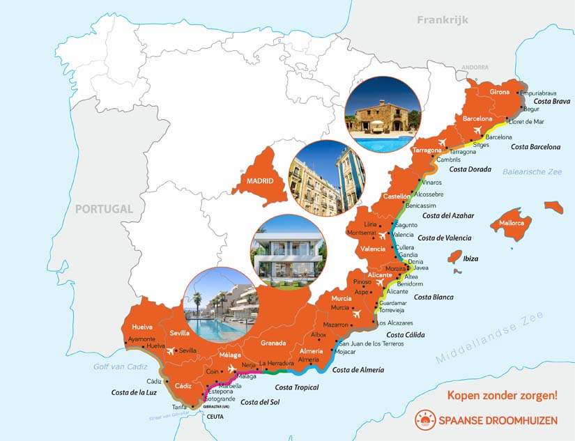 Map Costa's Spanje