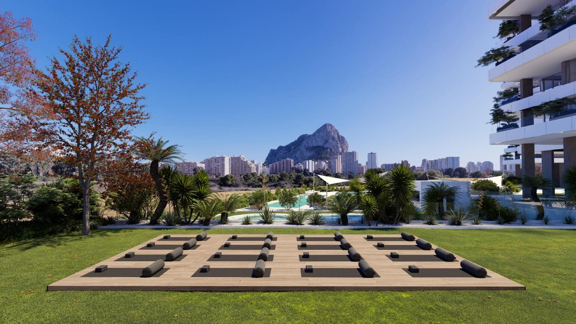 Luxe nieuwbouw resort in Calpe met uitzicht op zee en natuurpark Las Salinas.