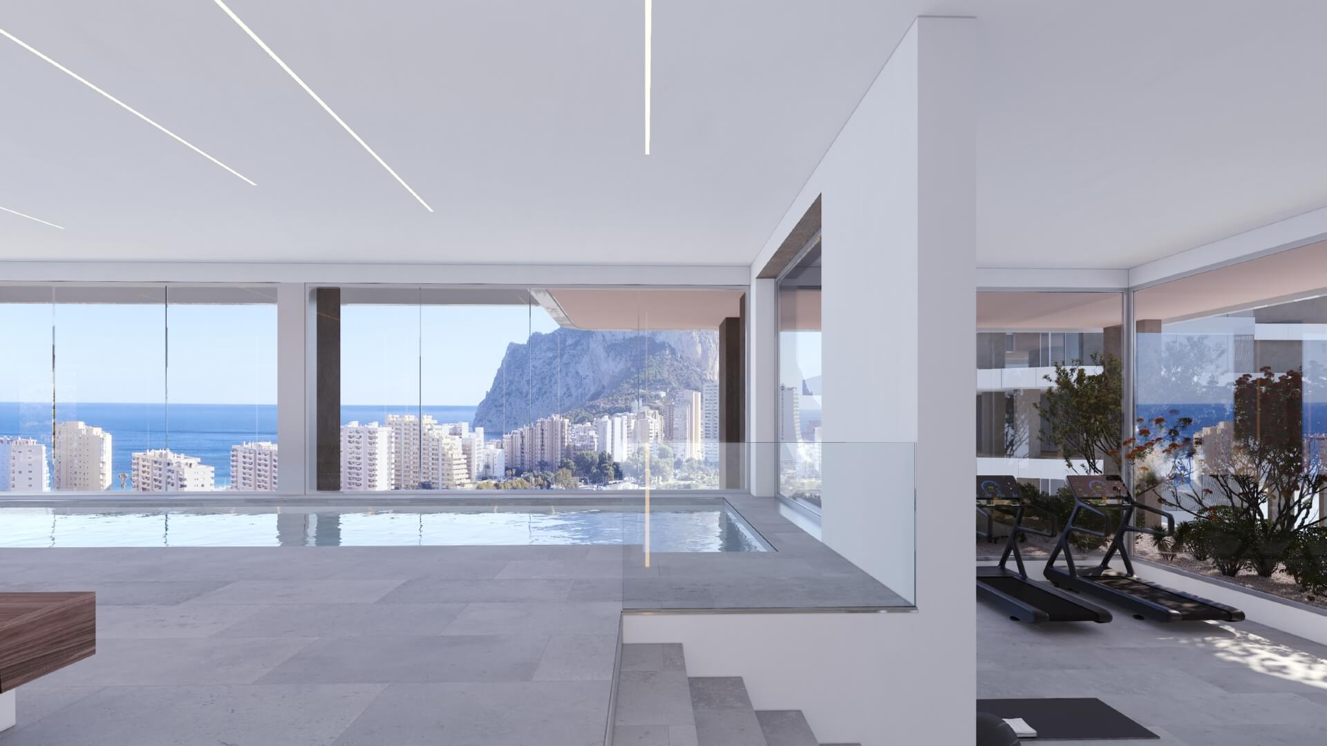 Luxe nieuwbouw duplex penthouse met zwembad in Calpe met uitzicht op zee en natuurpark Las Salinas.