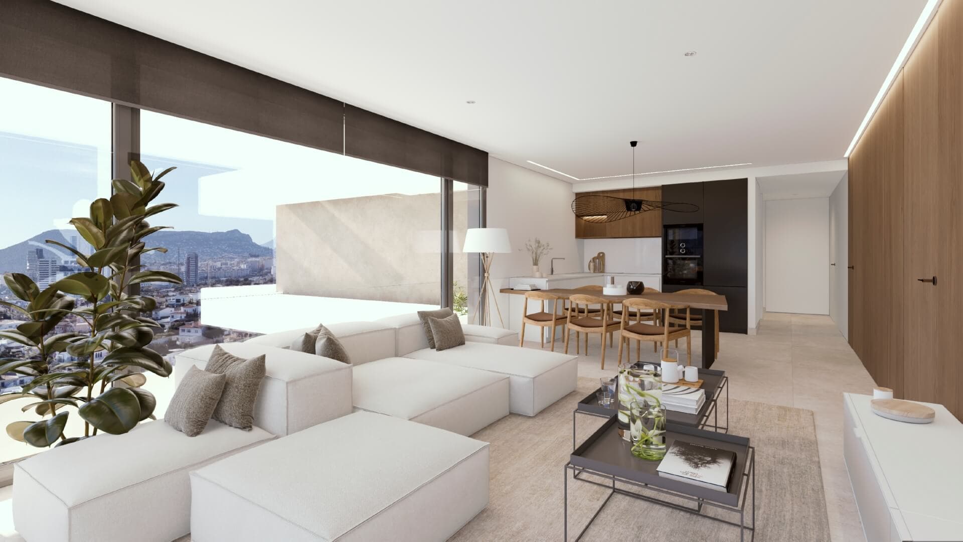 Luxe nieuwbouw duplex penthouse met zwembad in Calpe met uitzicht op zee en natuurpark Las Salinas.